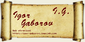 Igor Gaborov vizit kartica